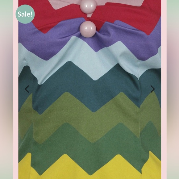 Excellent condition Collectif Mainline Dolores Rainbow Chevron Top - Picture 4 of 8